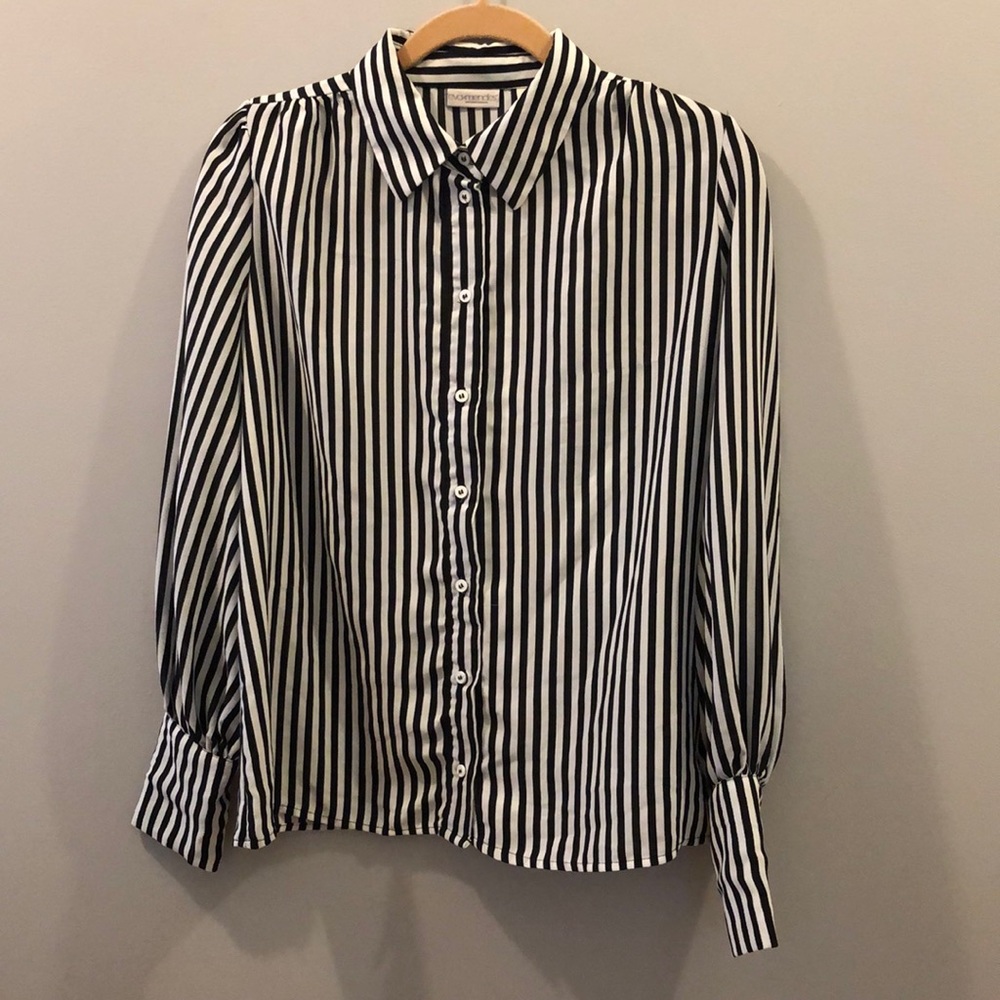 Stripe Button-up Blouse